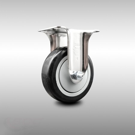 Service Caster 4 Inch 316SS Black Polyurethane Wheel Rigid Top Plate Caster SCC-SS31620R414-PPUB-BLK